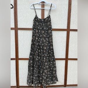 World Market Black and Tan Boho Print Cotton Maxi Dress - L/XL